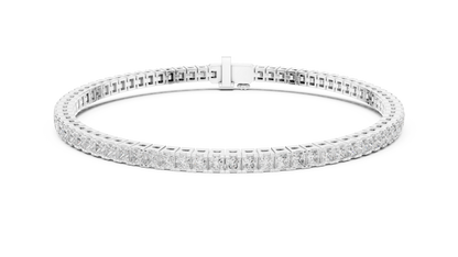 Rose Gold Princess-Cut Diamond Tennis Bracelet – Timeless Luxury