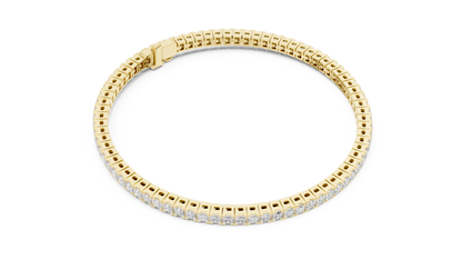 Rose Gold Princess-Cut Diamond Tennis Bracelet – Timeless Luxury