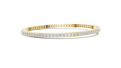 Rose Gold Princess-Cut Diamond Tennis Bracelet – Timeless Luxury