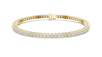 Rose Gold Princess-Cut Diamond Tennis Bracelet – Timeless Luxury