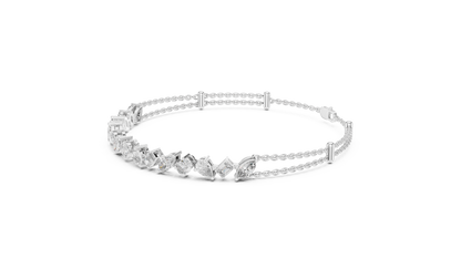 Rose Gold Multi-Cut Diamond Chain Bracelet – Luxury Elegance