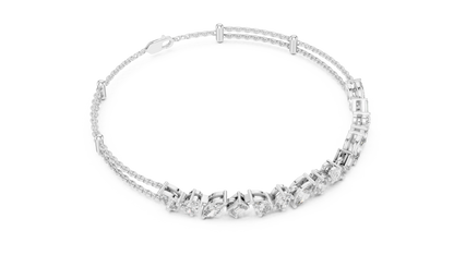 Rose Gold Multi-Cut Diamond Chain Bracelet – Luxury Elegance