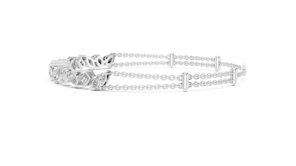 Rose Gold Multi-Cut Diamond Chain Bracelet – Luxury Elegance