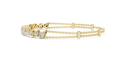 Rose Gold Multi-Cut Diamond Chain Bracelet – Luxury Elegance