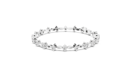 Round Diamond Link Bracelet in 14K Rose Gold