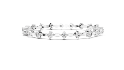 Round Diamond Link Bracelet in 14K Rose Gold