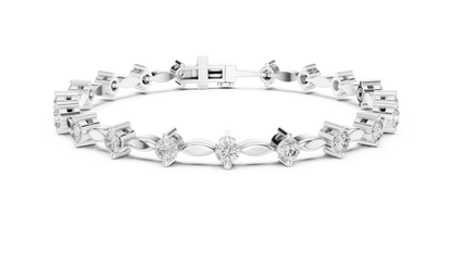 Round Diamond Link Bracelet in 14K Rose Gold
