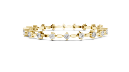 Round Diamond Link Bracelet in 14K Rose Gold