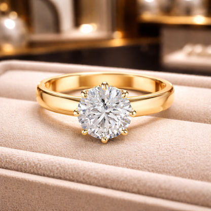 Round Cut Lab Grown Diamond Ring