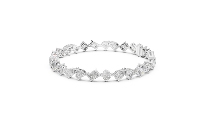 Mixed Shape Diamond Tennis Bracelet in Rose Gold | Pear, Round & Emerald Cut Bracelet