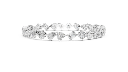 Mixed Shape Diamond Tennis Bracelet in Rose Gold | Pear, Round & Emerald Cut Bracelet