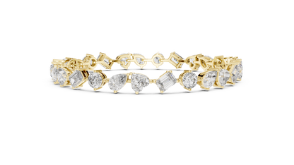 Mixed Shape Diamond Tennis Bracelet in Rose Gold | Pear, Round & Emerald Cut Bracelet