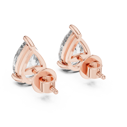 Pear Cut Lab Grown Diamond Solitaire Earrings 14K White Gold
