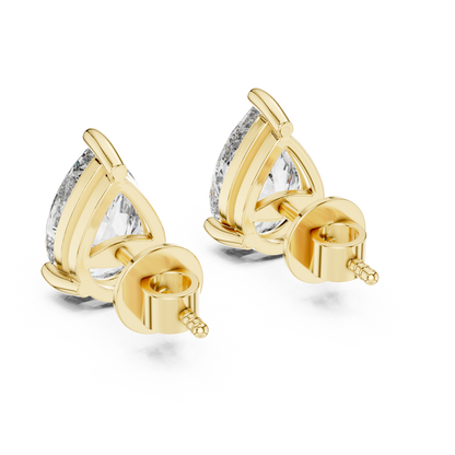 Pear Cut Lab Grown Diamond Solitaire Earrings 14K White Gold