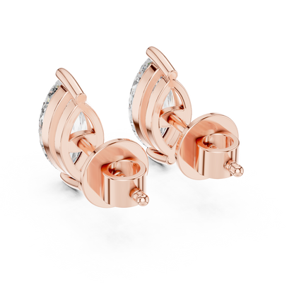 Marquise Cut Lab Grown Diamond Solitaire Earrings 14K White Gold