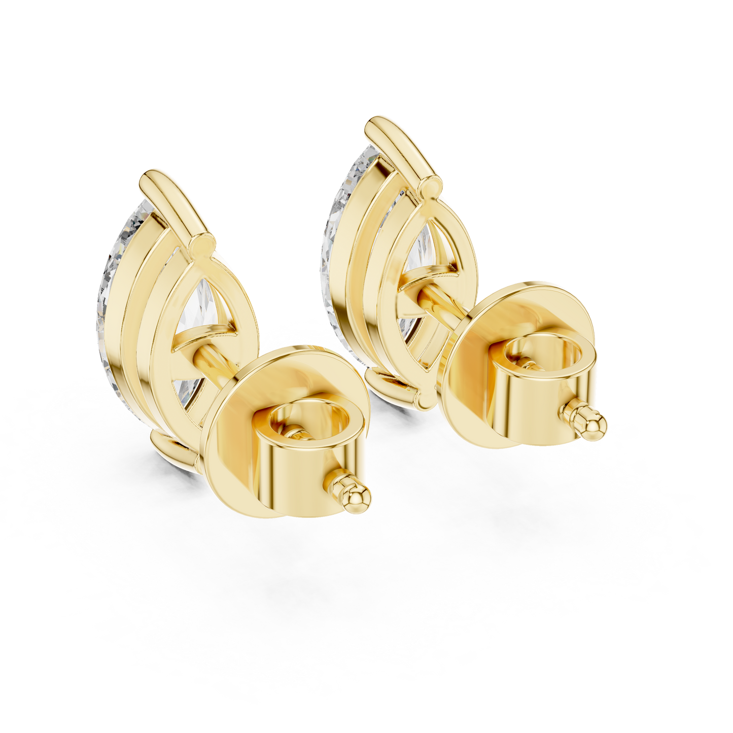 Marquise Cut Lab Grown Diamond Solitaire Earrings 14K White Gold