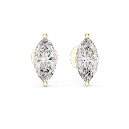 Marquise Cut Lab Grown Diamond Solitaire Earrings 14K White Gold