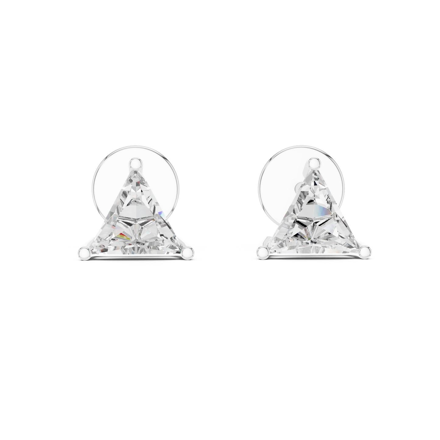 Trilliant Cut Lab-Grown Diamond Solitaire Earrings in Rose Gold