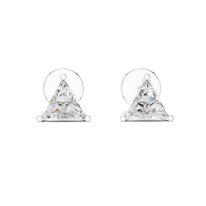 Trilliant Cut Lab-Grown Diamond Solitaire Earrings in Rose Gold