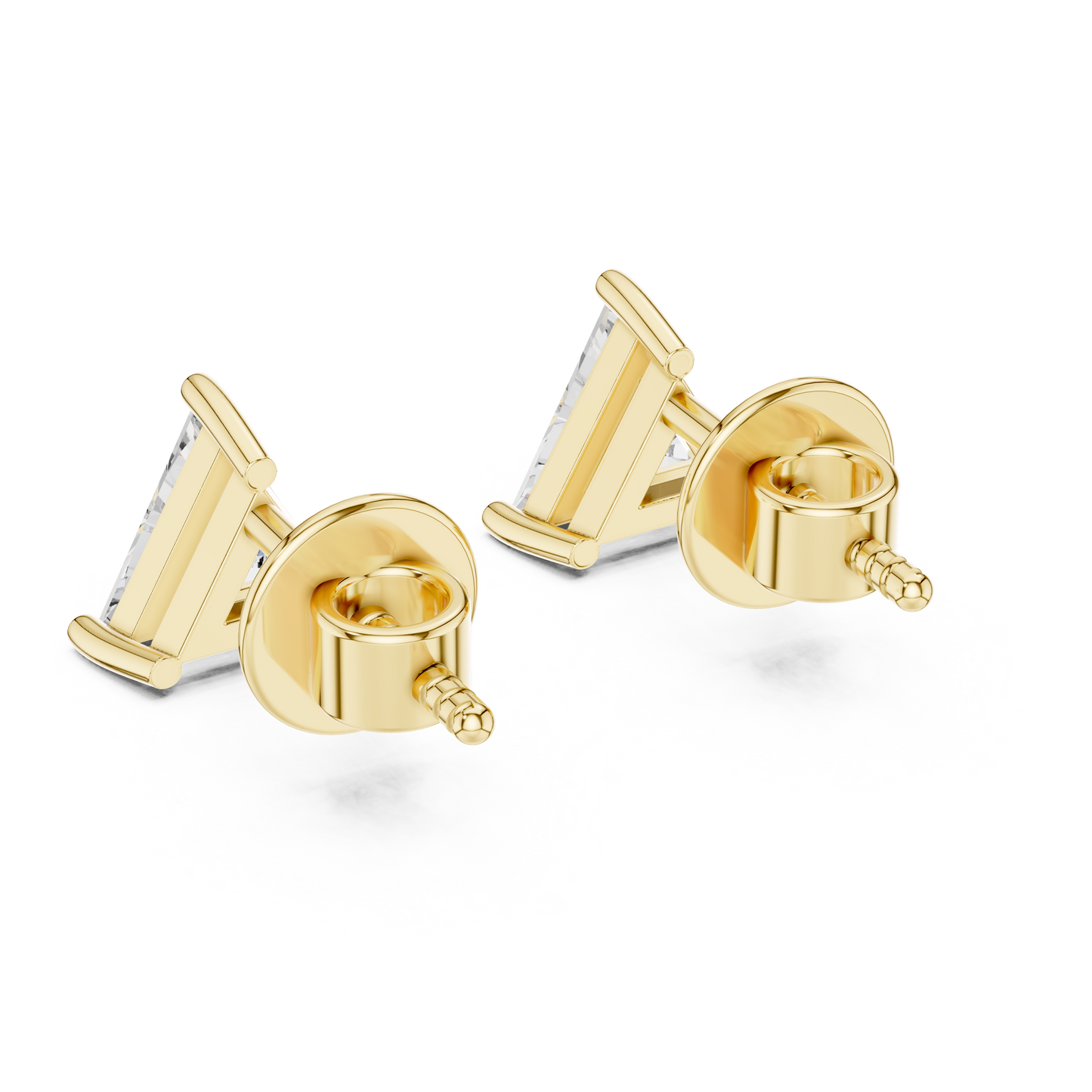 Trilliant Cut Lab-Grown Diamond Solitaire Earrings in Rose Gold