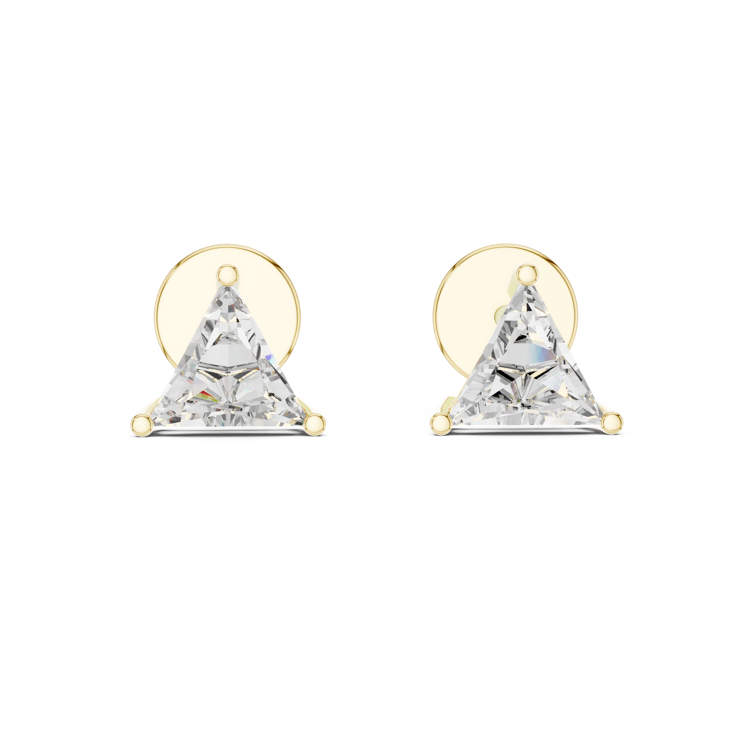 Trilliant Cut Lab-Grown Diamond Solitaire Earrings in Rose Gold