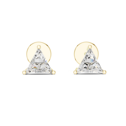 Trilliant Cut Lab-Grown Diamond Solitaire Earrings in Rose Gold