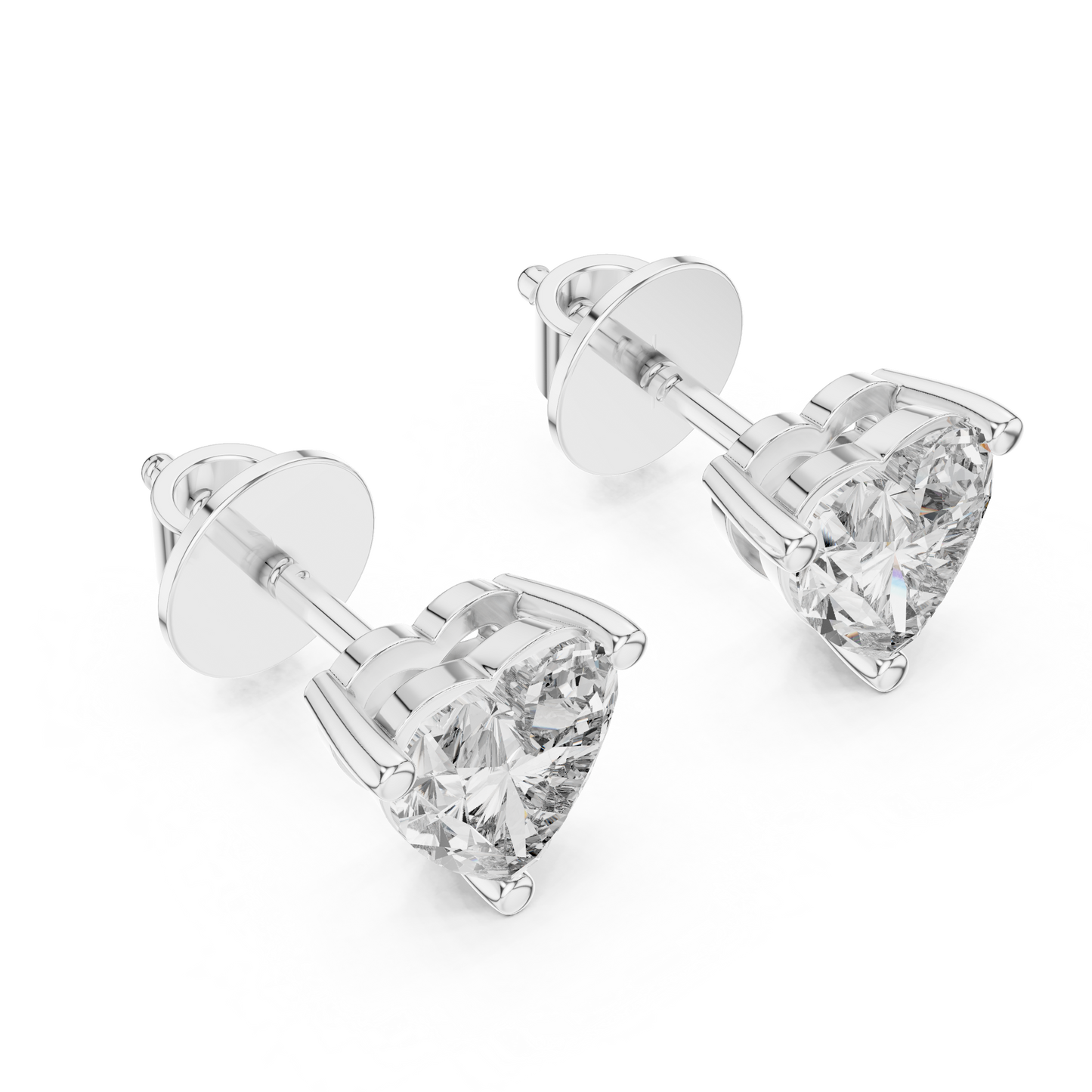 Heart Cut Lab-Grown Diamond Solitaire Earrings in Rose Gold