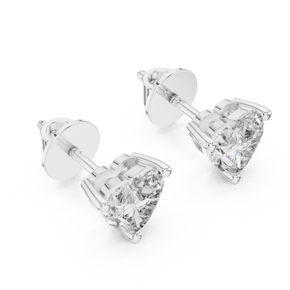 Heart Cut Lab-Grown Diamond Solitaire Earrings in Rose Gold
