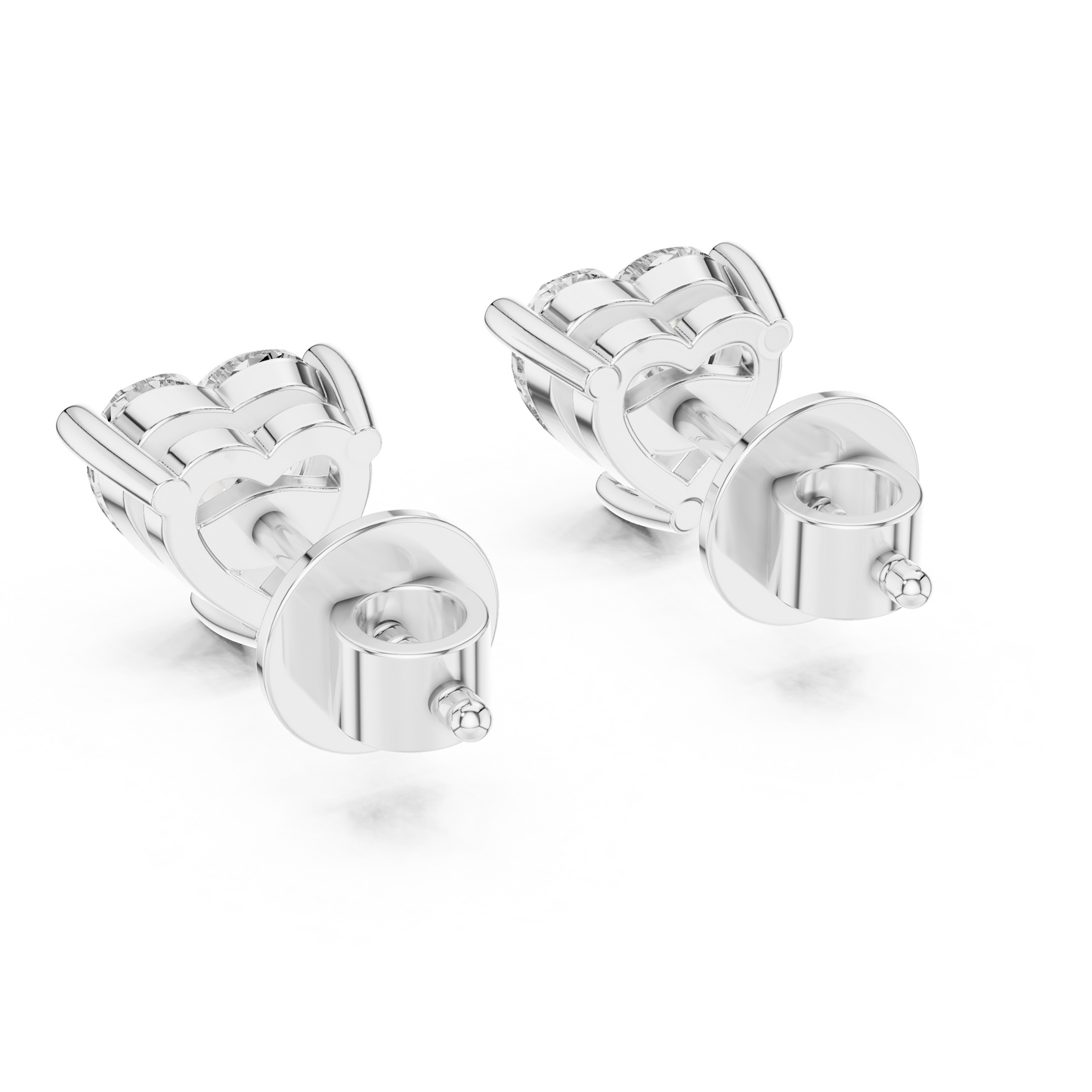 Heart Cut Lab-Grown Diamond Solitaire Earrings in Rose Gold