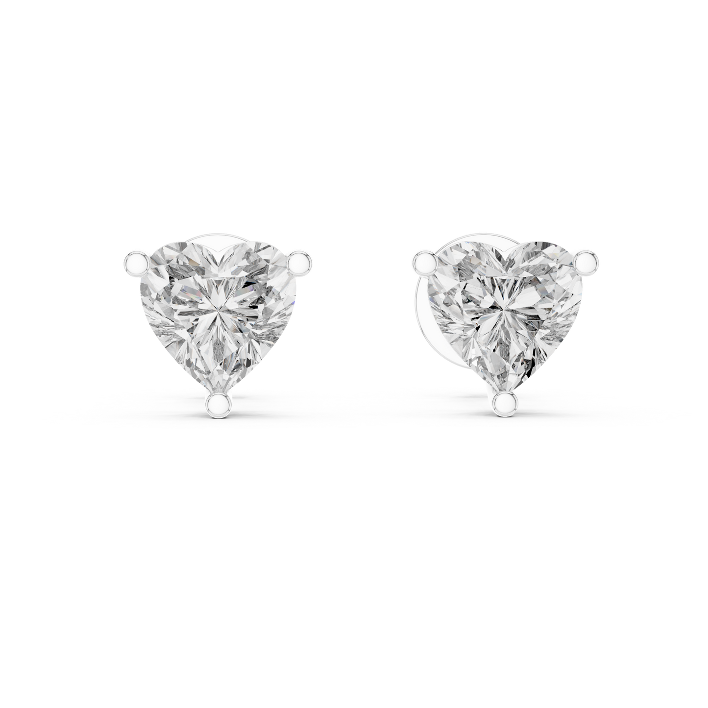 Heart Cut Lab-Grown Diamond Solitaire Earrings in Rose Gold