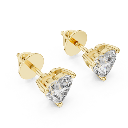 Heart Cut Lab-Grown Diamond Solitaire Earrings in Rose Gold