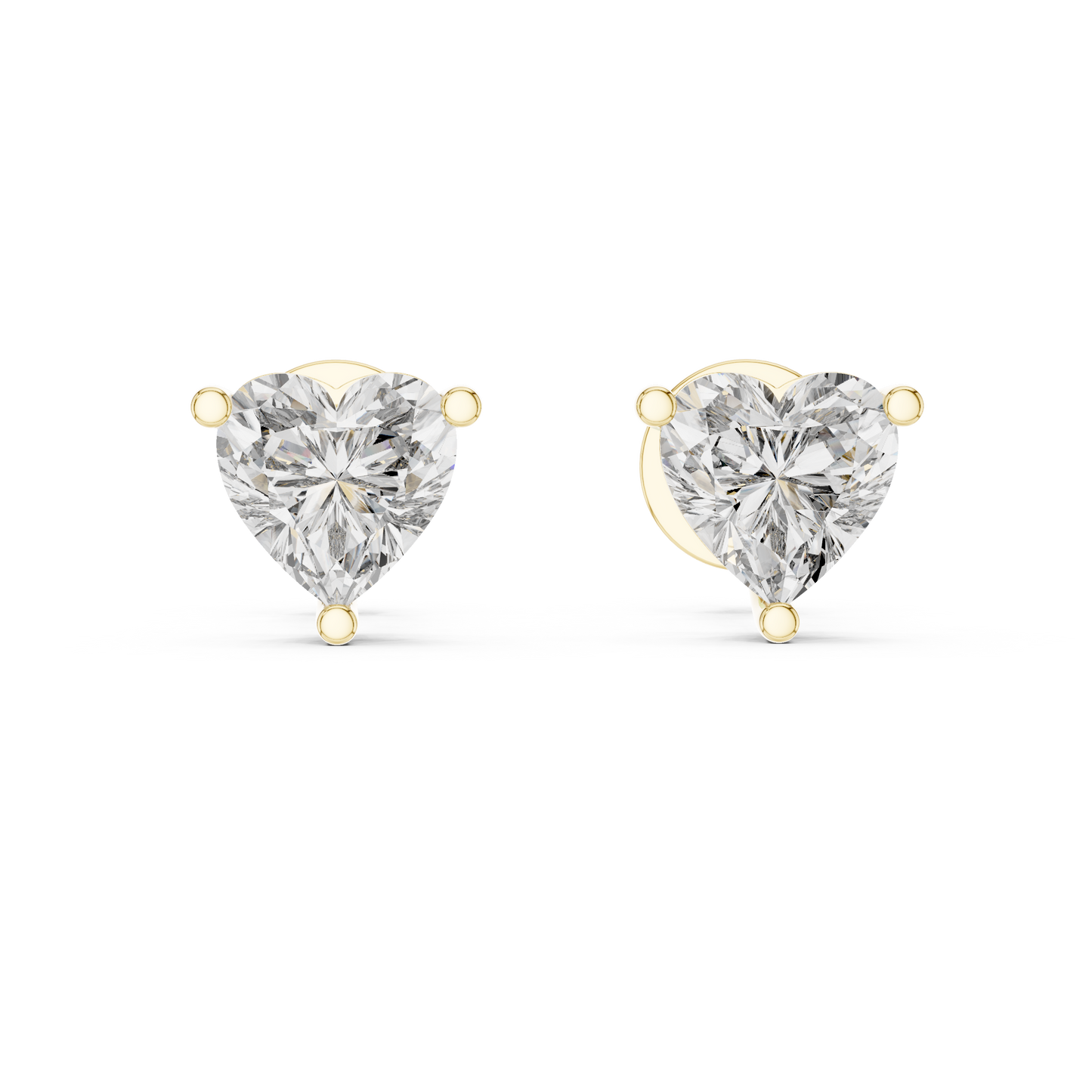 Heart Cut Lab-Grown Diamond Solitaire Earrings in Rose Gold
