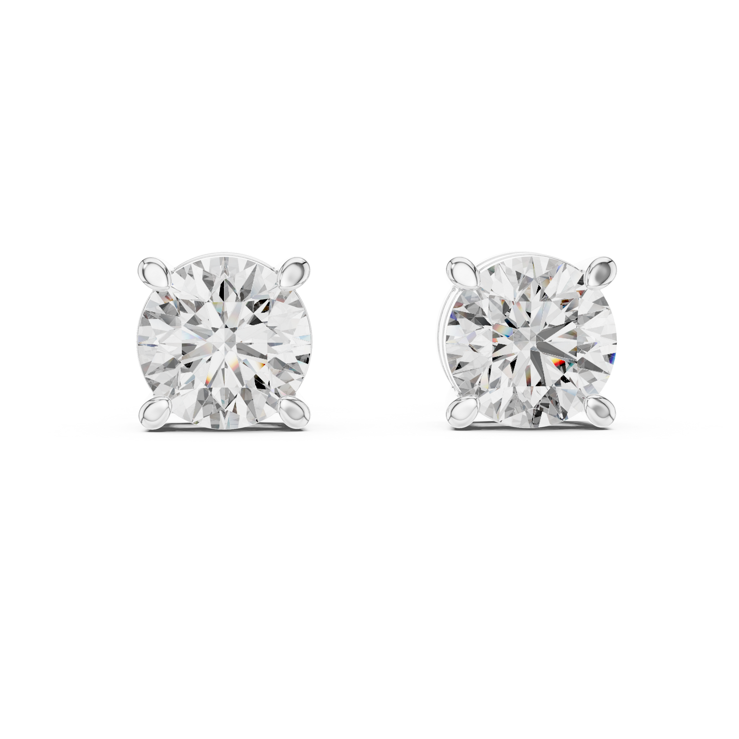 Classic Round Solitaire Lab Grown Diamond Solitaire Earrings in 14K Rose Gold | Timeless Diamond Earrings