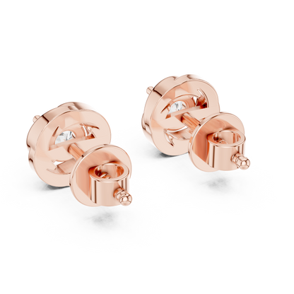 Round Lab-Grown Diamond Solitaire  Earrings in 14K Rose Gold