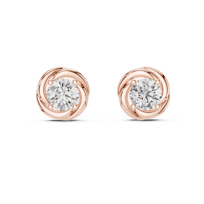 Round Lab-Grown Diamond Solitaire  Earrings in 14K Rose Gold