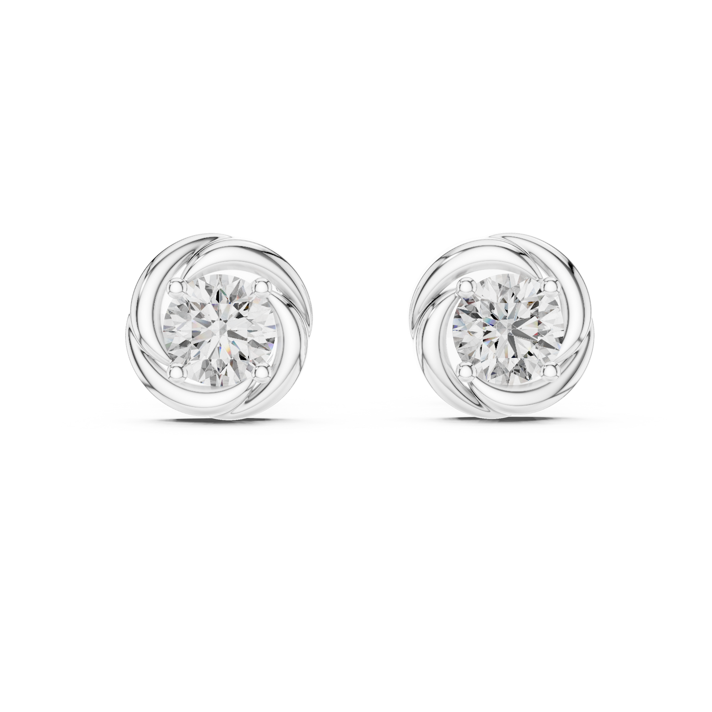 Round Lab-Grown Diamond Solitaire  Earrings in 14K Rose Gold