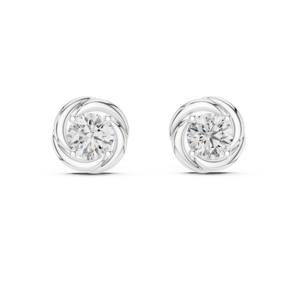 Round Lab-Grown Diamond Solitaire  Earrings in 14K Rose Gold