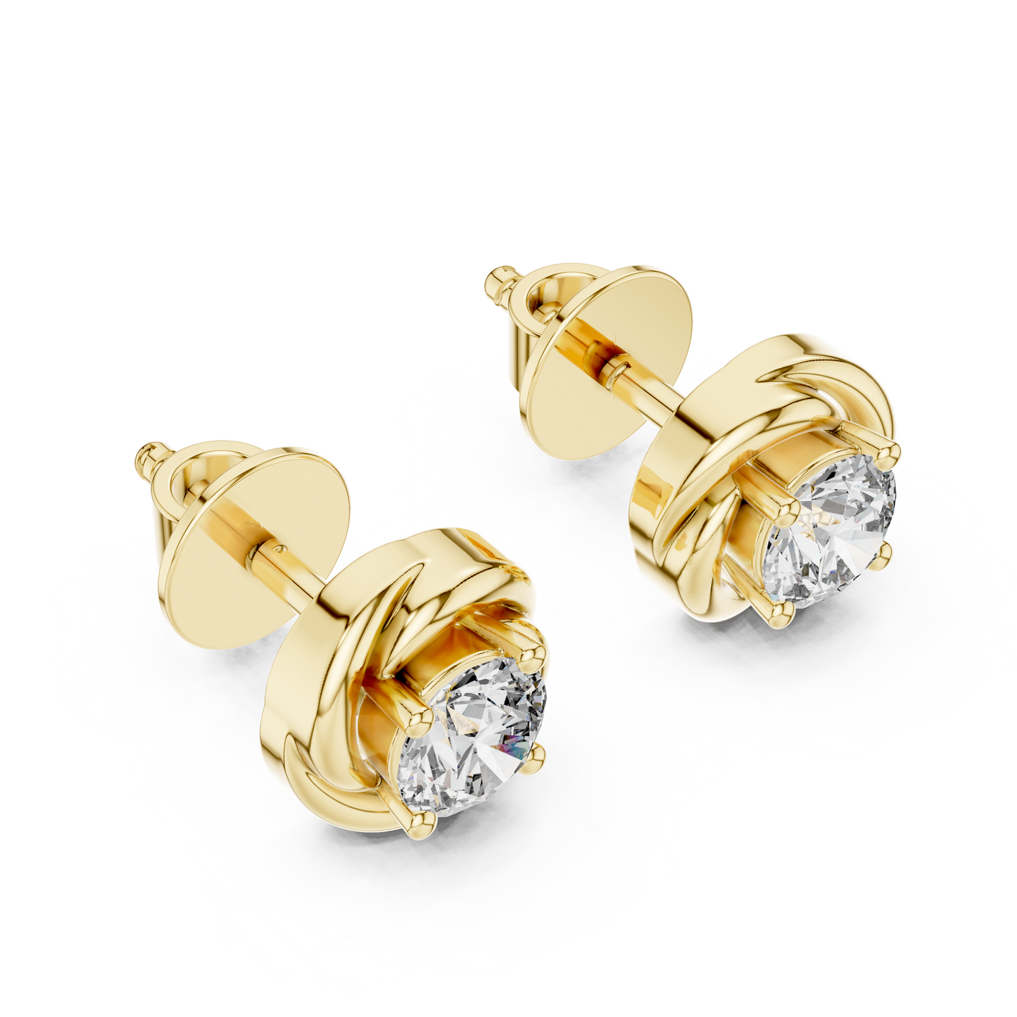Round Lab-Grown Diamond Solitaire  Earrings in 14K Rose Gold