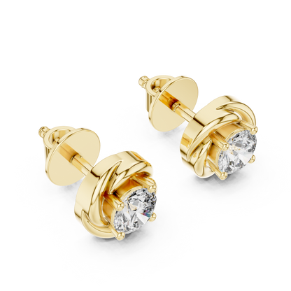 Round Lab-Grown Diamond Solitaire  Earrings in 14K Rose Gold