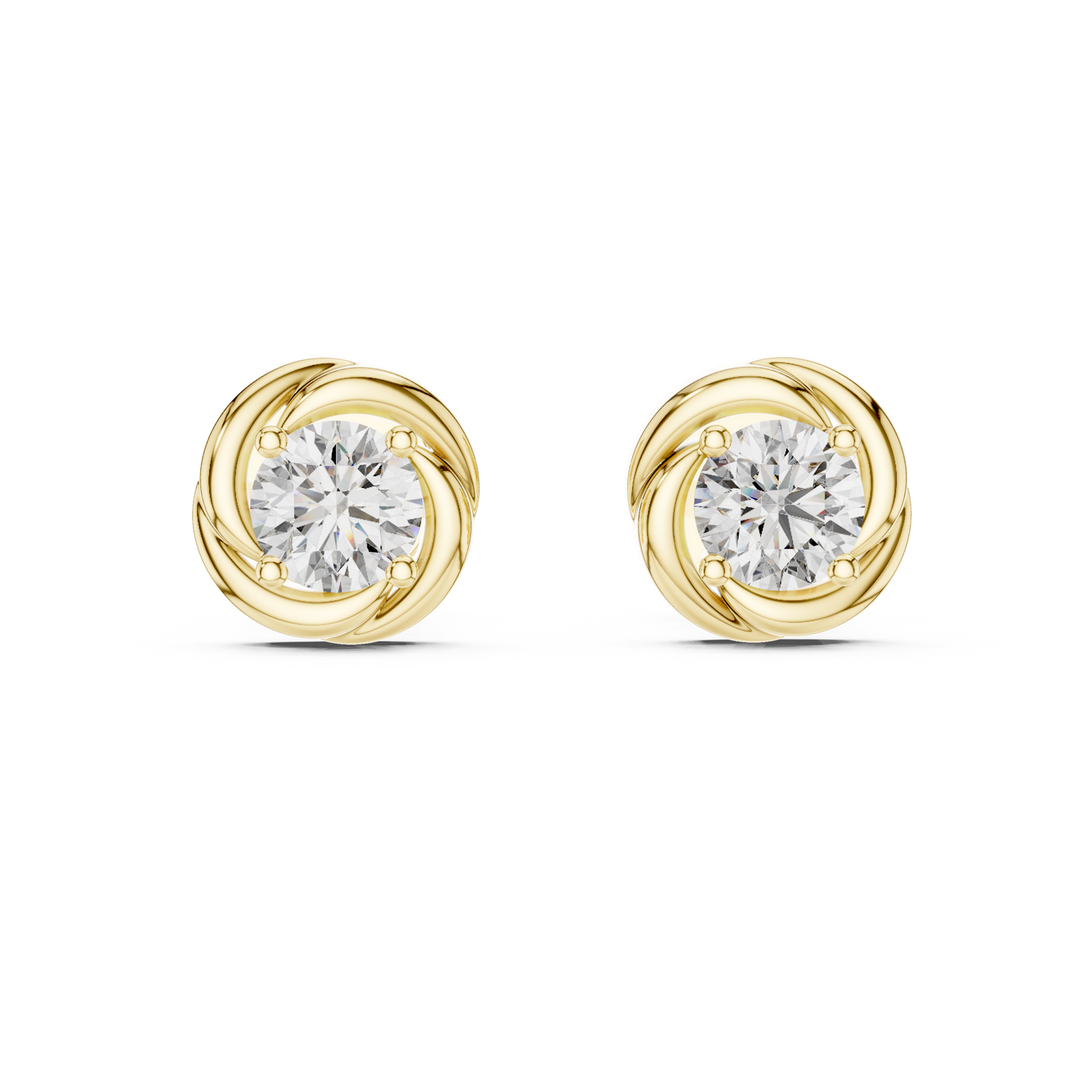 Round Lab-Grown Diamond Solitaire  Earrings in 14K Rose Gold