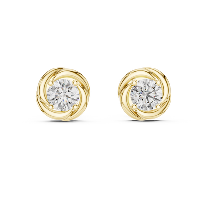 Round Lab-Grown Diamond Solitaire  Earrings in 14K Rose Gold
