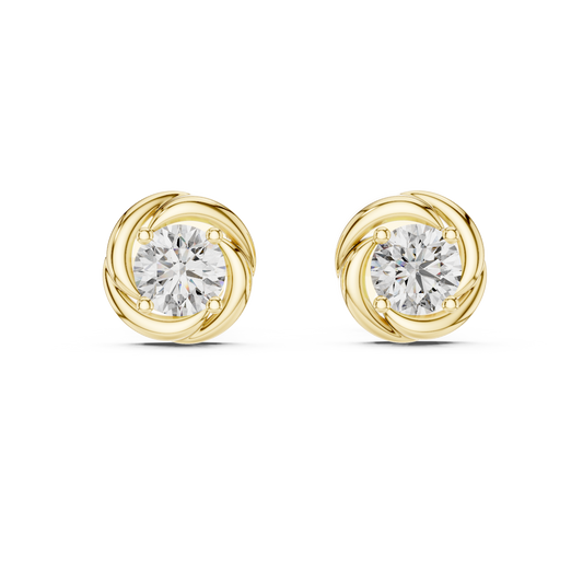 Round Lab-Grown Diamond Solitaire  Earrings in 14K Rose Gold