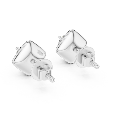 Round Lab Grown Diamond Solitaire Earrings in 14K White Gold