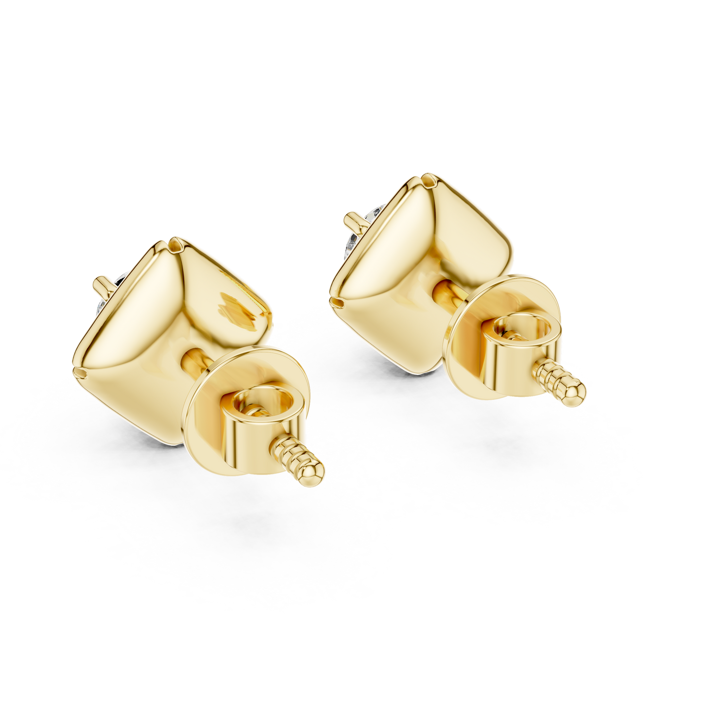 Round Lab Grown Diamond Solitaire Earrings in 14K White Gold