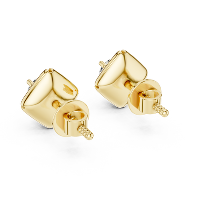 Round Lab Grown Diamond Solitaire Earrings in 14K White Gold