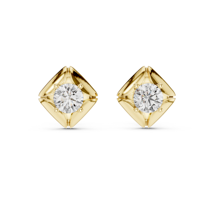 Round Lab Grown Diamond Solitaire Earrings in 14K White Gold