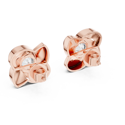 Classic Round Solitaire Earrings Crafted in 14K Yellow Gold