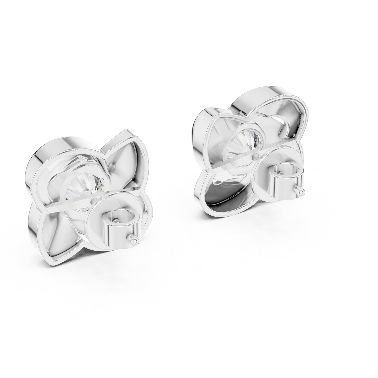 Classic Round Solitaire Earrings Crafted in 14K Yellow Gold