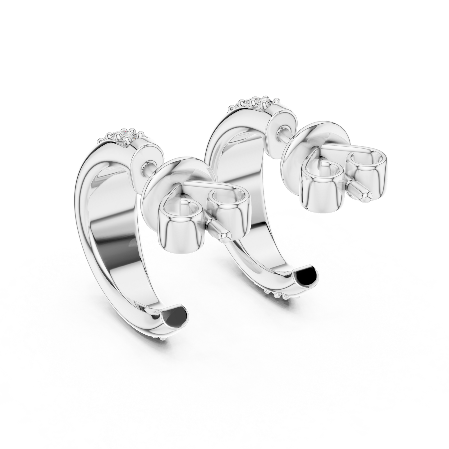 Rose Gold Diamond Half-Hoop Earrings – Classic Radiance