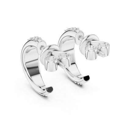 Rose Gold Diamond Half-Hoop Earrings – Classic Radiance